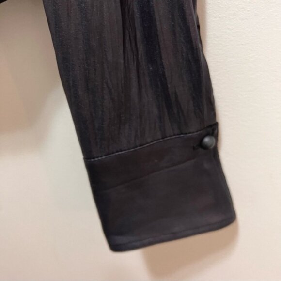 Joseph Ribkoff Black Zip Front Buckle Blouse Size 4 - Picture 7 of 12